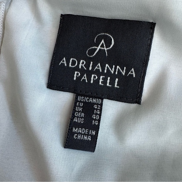 Adrianna Papell Green Dress Floral Fit & Flare Sleeveless beaded collar 10 - Picture 11 of 13